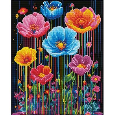 KIT BRODERIE DIAMANT DOTZ - COLOURFUL POPPIES AVEC CADRE