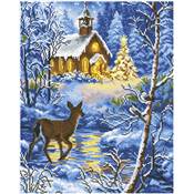 KIT BRODERIE DIAMANT SQUARES - LA CHAPELLE DANS LA NEIGE