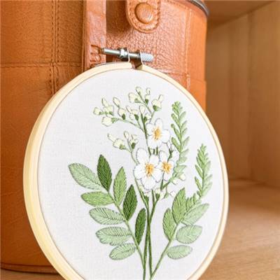 KIT BRODERIE AVEC TAMBOUR 15 CM - ACHILLEA PTARMICA