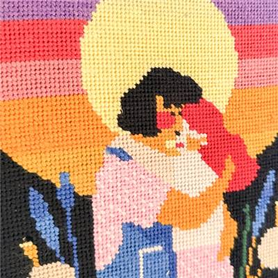 CANEVAS IMPRIME BLANC - DESSIN 20 X 30 CM - AMOURS LUNAIRES