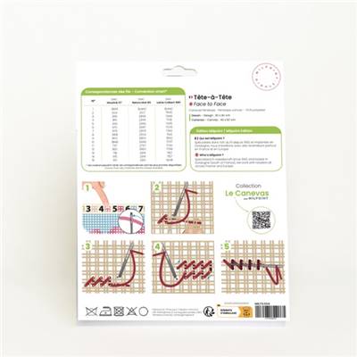 CANEVAS IMPRIME BLANC - DESSIN 30 X 40 CM - TETE-A-TETE