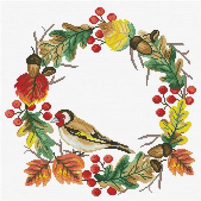 NO COUNT CROSS STITCH - AUTUMN WREATH