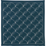 COUPON TISSU SASHIKO 33 x 66 CM -HANAFUKIN 201 +AIGUILLE+ FIL SASHIKO