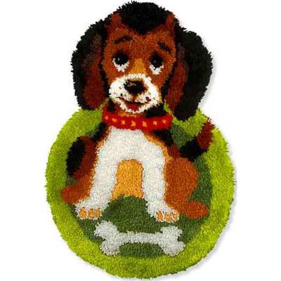 KIT TAPIS POINT NOUE 50 X 74.5 CM - PETIT CHIEN ET SON OS