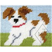 KIT DEMI-POINT ENFANT 17 X 20,5 CM - CHIOT DANS L'HERBE