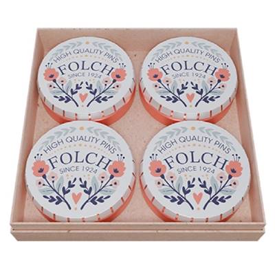 COFFRET 4 BOITES 25G - EPINGLES COUTURE N°6 TISSU LEGER MOYEN - FOLCH
