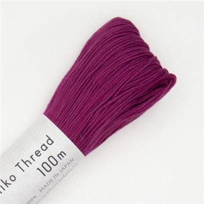 FIL SASHIKO UNI - COL 125 - POURPRE - LOT DE 3 ECH. DE 100 M