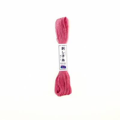 FIL SASHIKO UNI - COL 13 - ROSE - LOT DE 6 ECH. DE 20 M