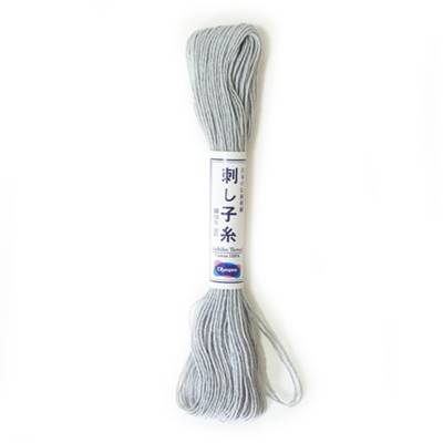 FIL SASHIKO UNI - COL 28 - GRIS - LOT DE 6 ECH. DE 20 M