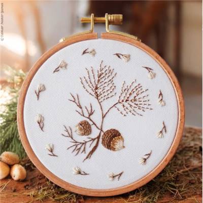 TWO ACORNS - KIT BRODERIE 16X16CM - TAMBOUR NON INCLUS