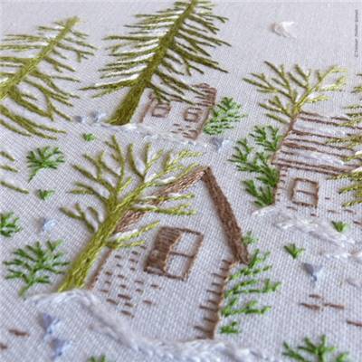 SNOWY NIGHT - KIT BRODERIE 21X21CM - TAMBOUR NON INCLUS - TAMAR NY