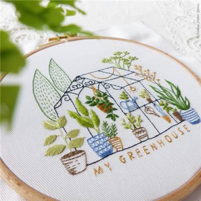 GREENHOUSE - KIT BRODERIE 21X21CM - TAMBOUR NON INCLUS - TAMAR NY