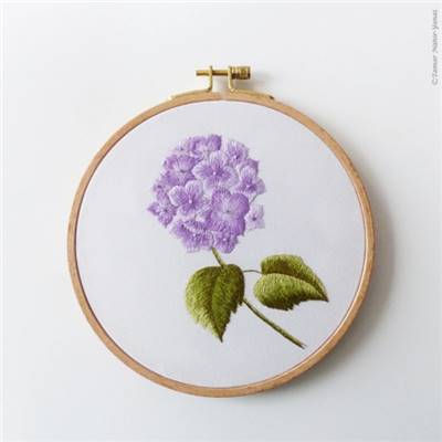 PURPLE HORTENSIA - KIT BRODERIE 21X21CM - TAMBOUR NON INCLUS