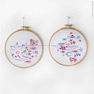 SAILING UPSTREAM - KIT BRODERIE 21X21CM - TAMBOUR NON INCLUS