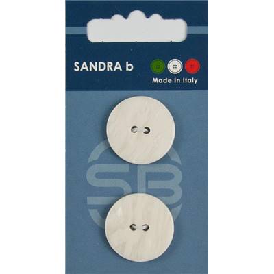 Carte 2 boutons polyester avec trous River SB - 23 mm - Blanc