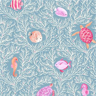 TISSU DASHWOOD STUDIO - CORAL COAST 2464 - COTON - 110 CM