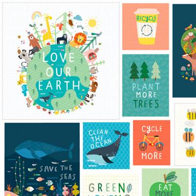 TISSU DASHWOOD STUDIO - SAVE THE PLANET 2442 - COTON - 110 CM