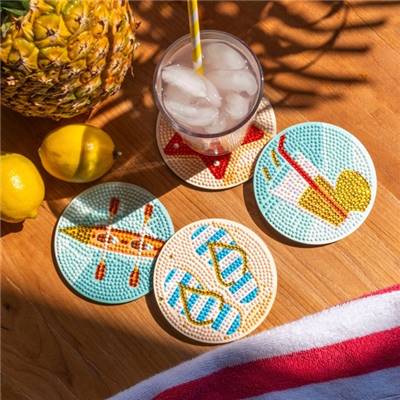 KIT BRODERIE DIAMANT 4 SOUS-VERRES - VACATION