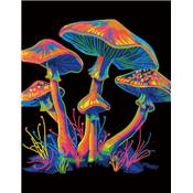 KIT BRODERIE DIAMANT NEON NOIR - MUSHROOMS 