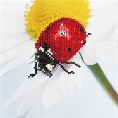 KIT BRODERIE DIAMANT - LA COCCINELLE SUR LA MARGUERITE 