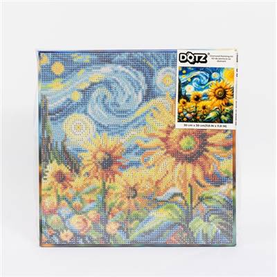 KIT BRODERIE DIAMANT DOTZ - STARRY NIGHT SUNFLOWERS AVEC CADRE
