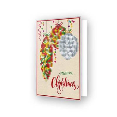 CARTE DE VOEUX DIAMOND DOTZ - MERRY XMAS BAUBLES TRADITIONAL