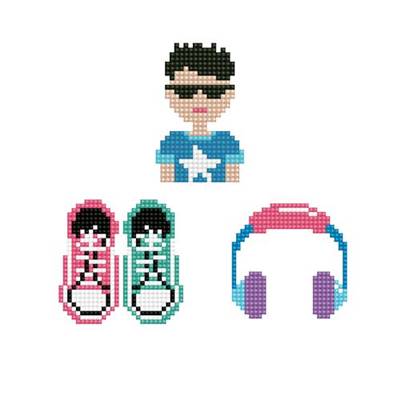 KIT BRODERIE DIAMANT DOTZIES - LOT 3 STICKERS BOY