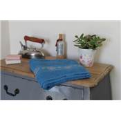 DRAP DE BAIN EPONGE 100% COTON 70X140cm BLEU TROPICAL 