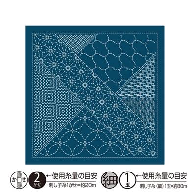 LOT 3 COUPONS TISSU SASHIKO 33 x 66 CM -HANAFUKIN 2143