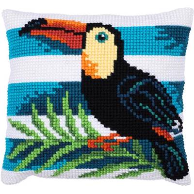 COUSSIN POINT DE CROIX LADYBIRD - TOUCAN - 40 X 40 CM