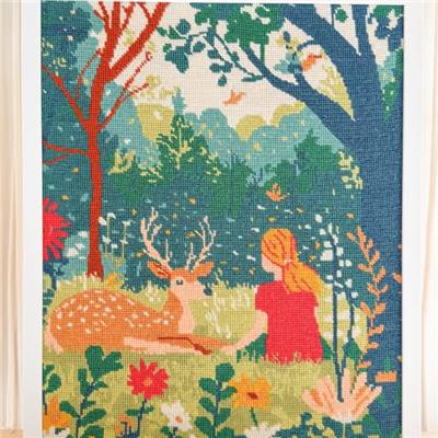 KIT CANEVAS COMPLET - DESSIN 40 X 50 CM - CLAIRIERE PAISIBLE