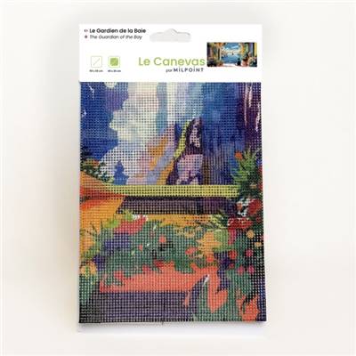 CANEVAS IMPRIME BLANC - DESSIN 40 X 20 CM - LE GARDIEN DE LA BAIE