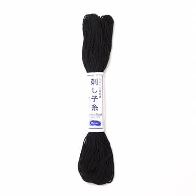 FIL SASHIKO UNI - COL 20 - NOIR - LOT DE 6 ECH. DE 20 M