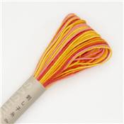 FIL SASHIKO MULTICOLORE - COL 75- ORANGE/ROUGE -LOT DE 6 ECH. DE 20 M