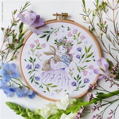 MY EASTER BUNNY - KIT BRODERIE 21X21CM - TAMBOUR NON INCLUS