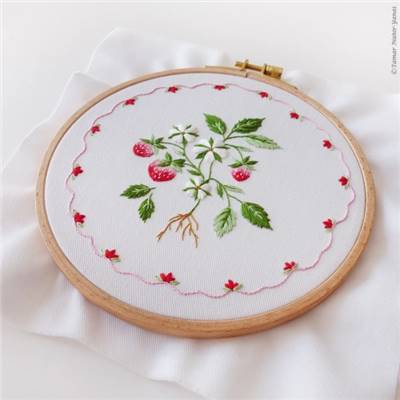STRAWBERRY CAKE - KIT BRODERIE 21X21CM - TAMBOUR NON INCLUS