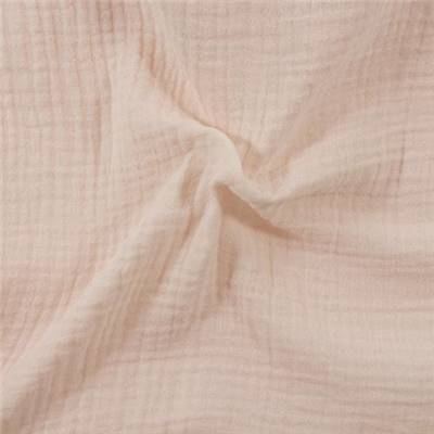 DOUBLE GAZE UNIE COTON BIO - 135 CM - ROSE