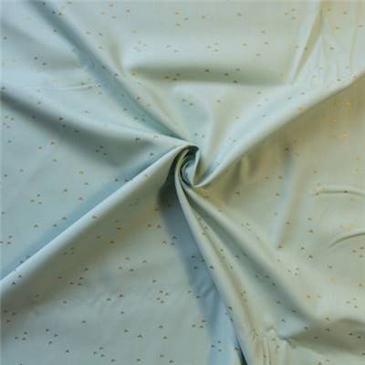 VOILE IMPRIME METALLISE COTON BIO -150 CM - OISEAUX DORES FOND VERT