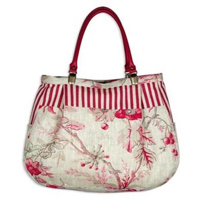 KIT ABC COLLECTION SAC PARIS FLEURI ROSE ET RAYE ROSE ROUGE