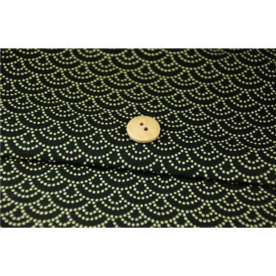 COUPON TISSU 50X55 JAP VAGUE NOIR