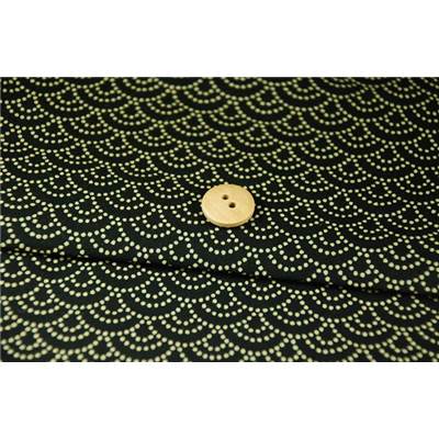 COUPON TISSU 45X55 JAP VAGUE NOIR