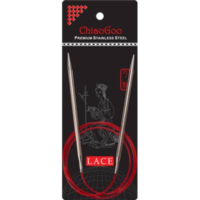 AIGUILLES CIRCULAIRES FIXES METAL CHIAOGOO RED LACE - 100CM - N°9