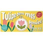 MINI KIT POINT DE CROIX - TULIPE DANS MES PENSEES