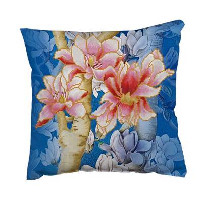 KIT BRODERIE DIAMANT - COUSSIN DECORATIF MAGNOLIA 1