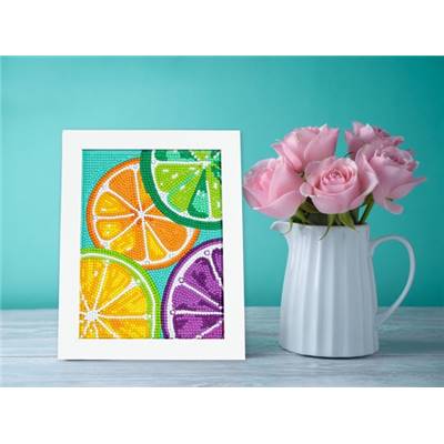 KIT BRODERIE DIAMANT DOTZ - CITRUS SPLASH AVEC CADRE