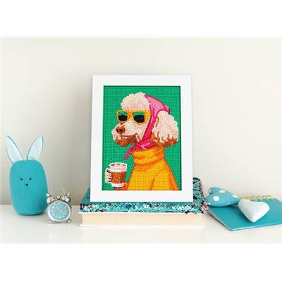 KIT BRODERIE DIAMANT DOTZ - RETRO POODLE AVEC CADRE