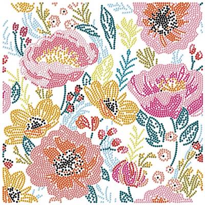 KIT BRODERIE DIAMANT DOTZ - BLUSHING BLOOMS AVEC CADRE