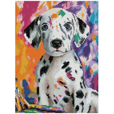 KIT BRODERIE DIAMANT DOTZ - DALMATIAN PUP AVEC CADRE