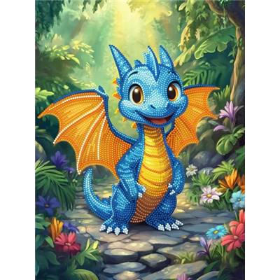 KIT BRODERIE DIAMANT DOTZ - BLUE DRAGON AVEC CADRE