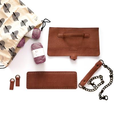 KIT HAUMEA BAG MUUD - CUIR RICH BROWN- COULEUR DARK OLD ROSE